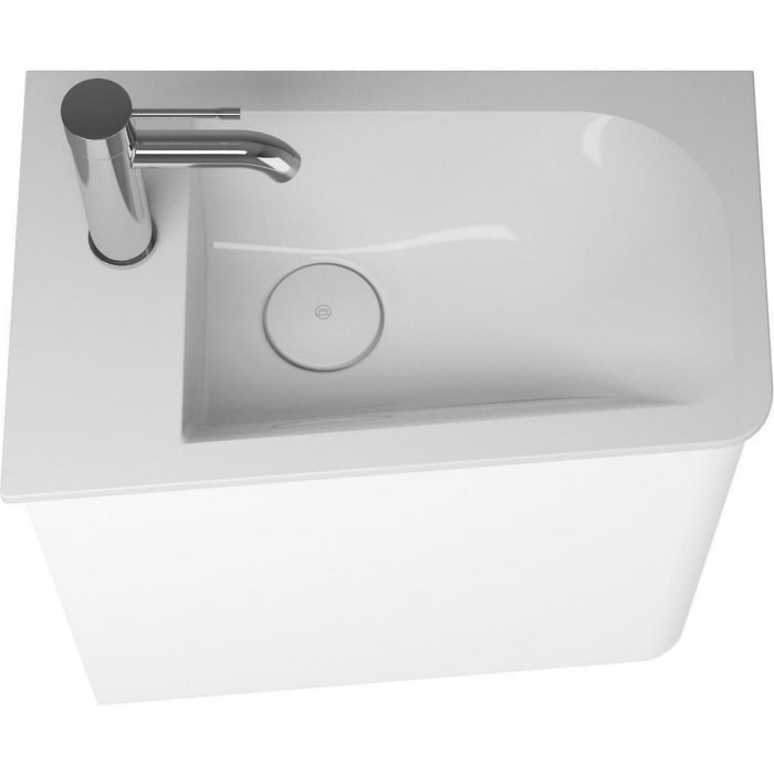 burgbad Badu Mineralguss-Waschtisch inkl. Waschtischunterschrank 52 cm, 1 Tür, Anschlag links