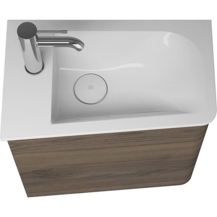 burgbad Badu Mineralguss-Waschtisch inkl. Waschtischunterschrank 52 cm, 1 Tür, Anschlag links