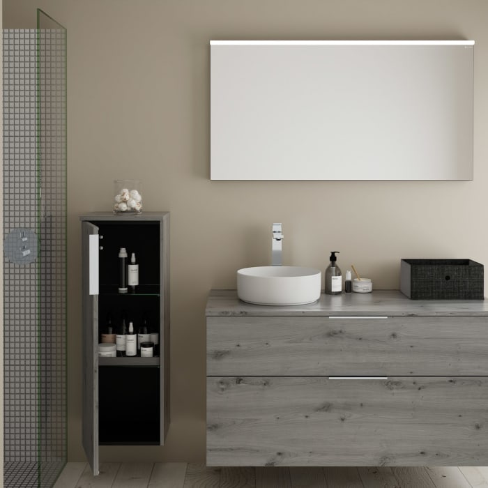 burgbad Eqio Halbhoher Schrank 35 x 32 x 96 cm Links, mit Griff G0146