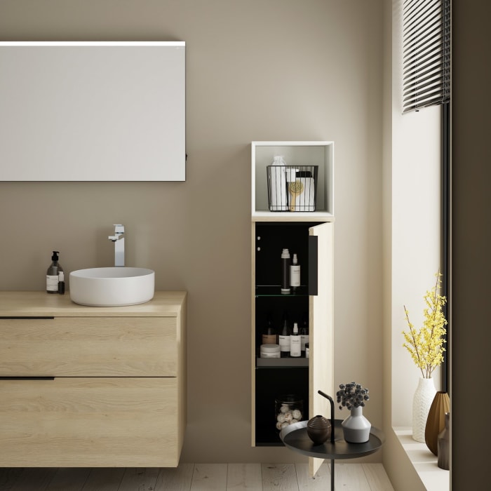 burgbad Eqio Halbhoher Schrank 35 x 32 x 96 cm Rechts, mit Griff G0200