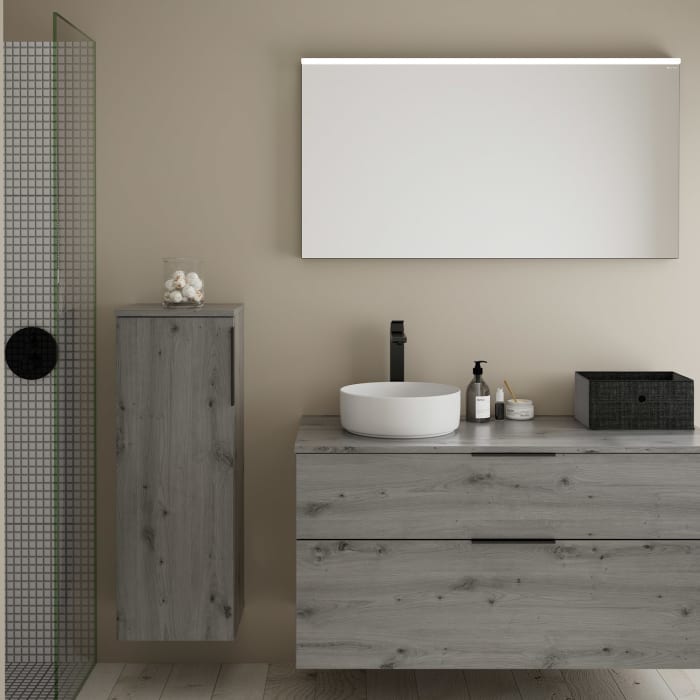 burgbad Eqio Halbhoher Schrank 35 x 32 x 96 cm Links, mit Griff G0200