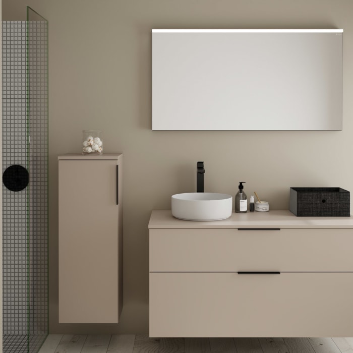 burgbad Eqio Halbhoher Schrank 35 x 32 x 96 cm Links, mit Griff G0200