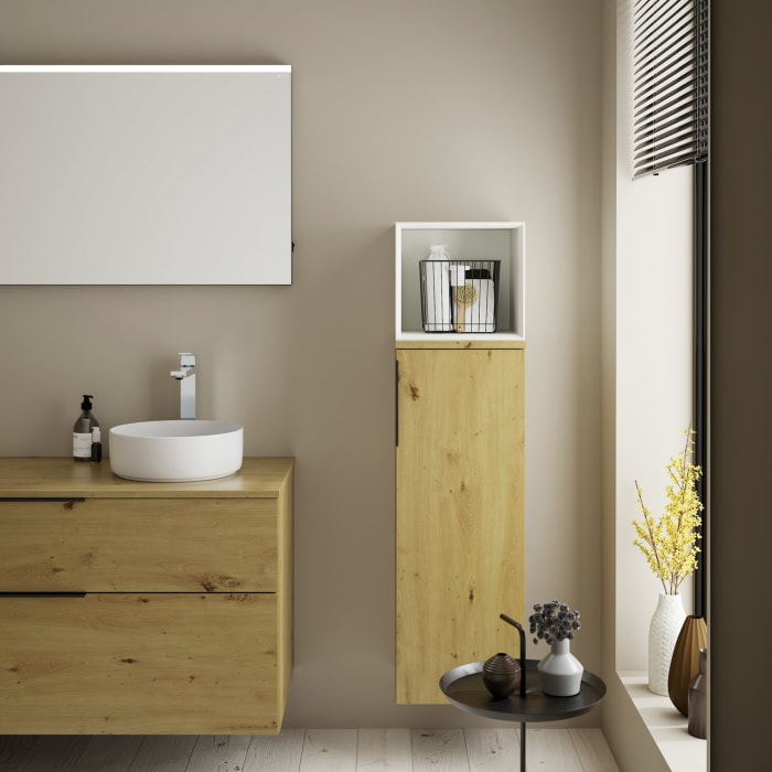 burgbad Eqio Halbhoher Schrank 35 x 32 x 96 cm Rechts, mit Griff G0200