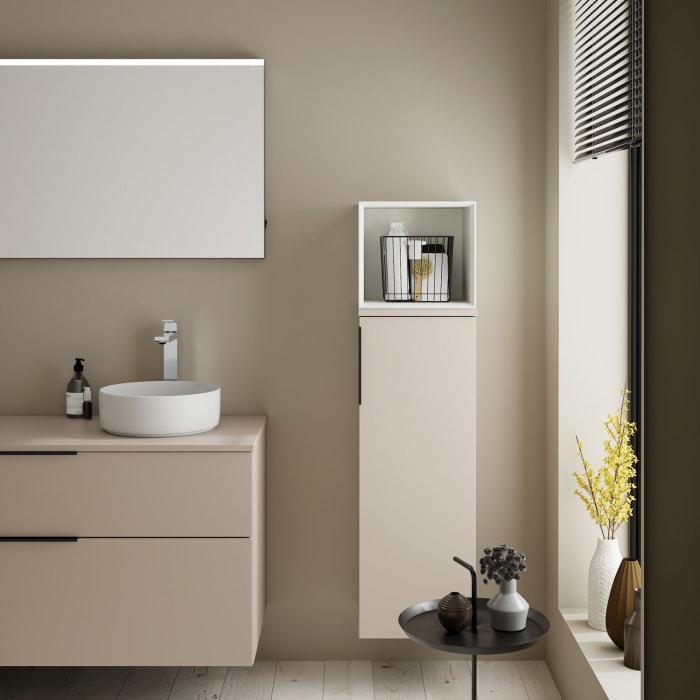 burgbad Eqio Halbhoher Schrank 35 x 32 x 96 cm Rechts, mit Griff G0200