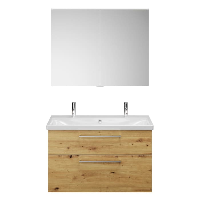 burgbad Eqio Möbelkombination inkl. Keramik-Waschtisch 103 cm, mit Stangengriff P95