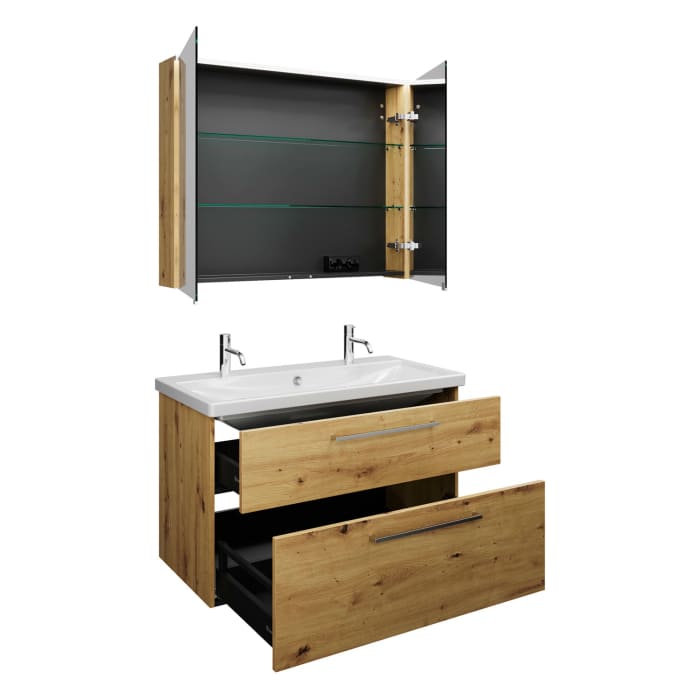 burgbad Eqio Möbelkombination inkl. Keramik-Waschtisch 103 cm, mit Stangengriff P95