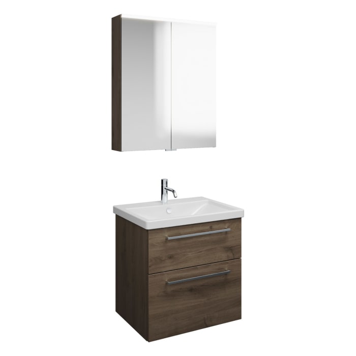 burgbad Eqio Möbelkombination inkl. Keramik-Waschtisch 65 cm, mit Stangengriff P95