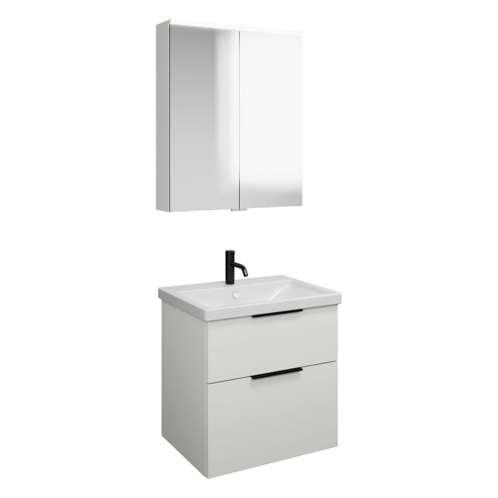 burgbad Eqio Möbelkombination inkl. Keramik-Waschtisch 65 cm, mit Griff G0200