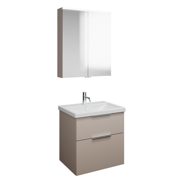 burgbad Eqio Möbelkombination inkl. Keramik-Waschtisch 65 cm, mit Griff G0146