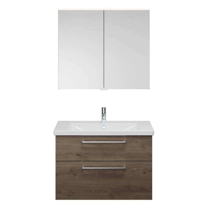 burgbad Eqio Möbelkombination inkl. Keramik-Waschtisch 93 cm, mit Stangengriff P95