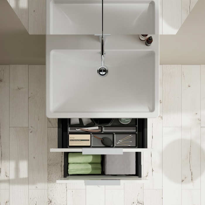 burgbad Eqio Möbelkombination inkl. Keramik-Waschtisch 65 cm, mit Griff G0146