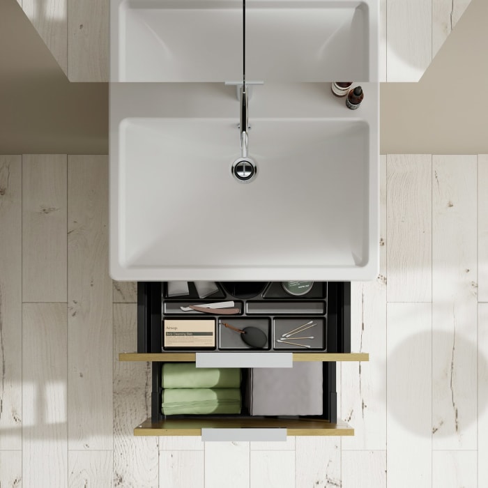 burgbad Eqio Möbelkombination inkl. Keramik-Waschtisch 65 cm, mit Griff G0146