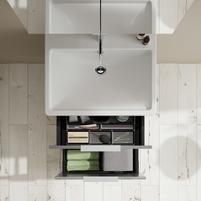 burgbad Eqio Möbelkombination inkl. Keramik-Waschtisch 65 cm, mit Griff G0146