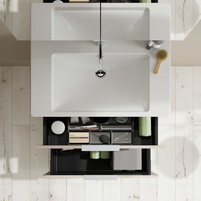 burgbad Eqio Möbelkombination inkl. Keramik-Waschtisch 83 cm, mit Griff G0146