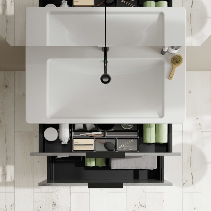 burgbad Eqio Möbelkombination inkl. Keramik-Waschtisch 93 cm, mit Griff G0200