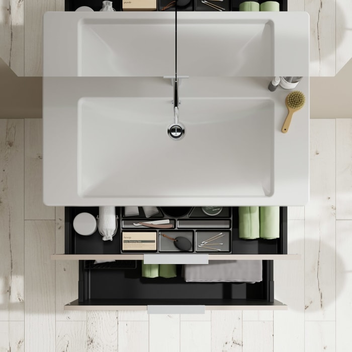 burgbad Eqio Möbelkombination inkl. Keramik-Waschtisch 93 cm, mit Griff G0146