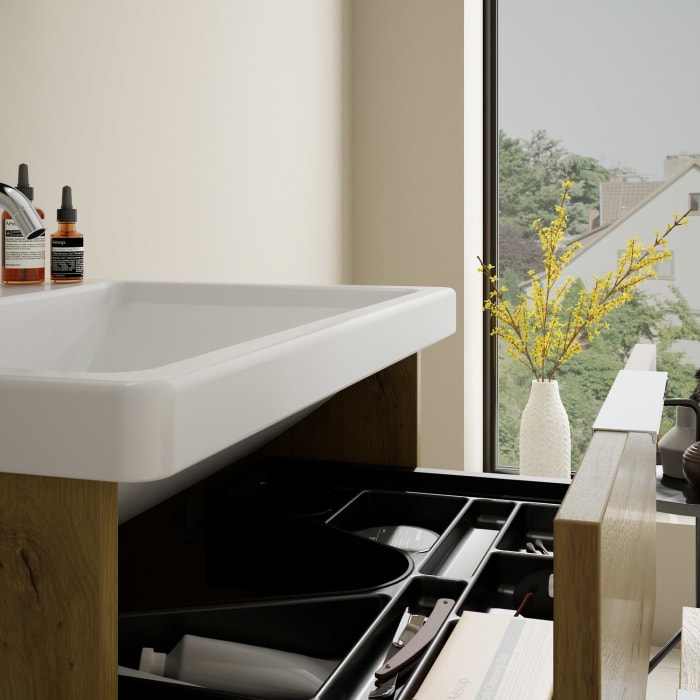 burgbad Eqio Möbelkombination inkl. Keramik-Waschtisch 65 cm, mit Griff G0146