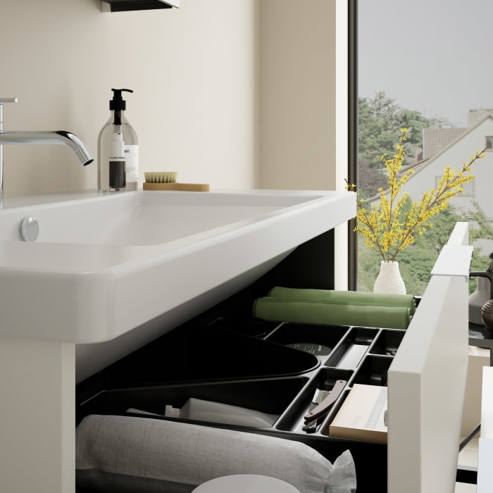 burgbad Eqio Möbelkombination inkl. Keramik-Waschtisch 93 cm, mit Griff G0146