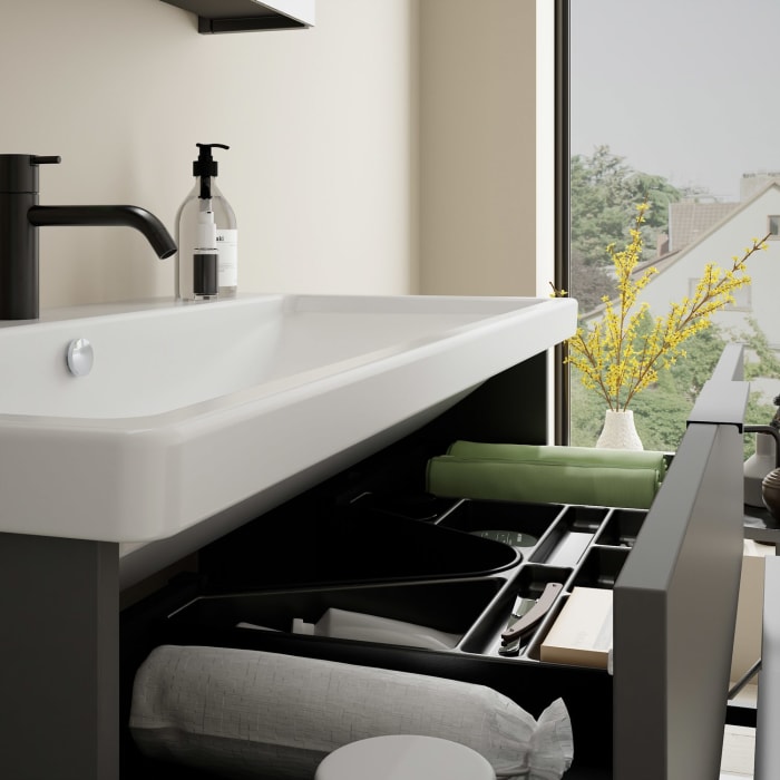 burgbad Eqio Möbelkombination inkl. Keramik-Waschtisch 103 cm, mit Griff G0200