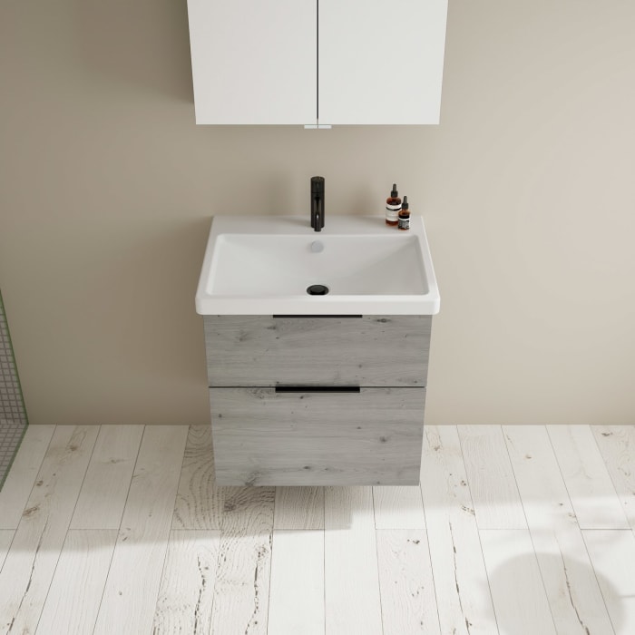 burgbad Eqio Möbelkombination inkl. Keramik-Waschtisch 65 cm, mit Griff G0200