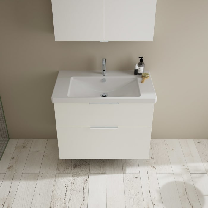 burgbad Eqio Möbelkombination inkl. Keramik-Waschtisch 83 cm, mit Griff G0146