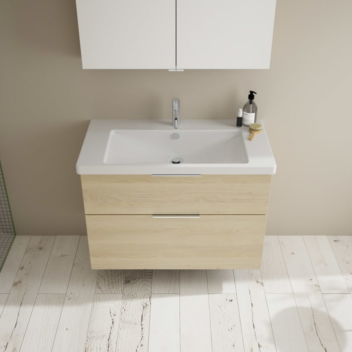 burgbad Eqio Möbelkombination inkl. Keramik-Waschtisch 93 cm, mit Griff G0146