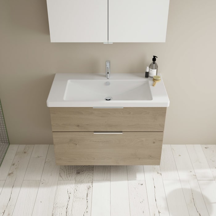 burgbad Eqio Möbelkombination inkl. Keramik-Waschtisch 93 cm, mit Griff G0146