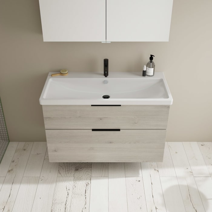 burgbad Eqio Möbelkombination inkl. Keramik-Waschtisch 103 cm, mit Griff G0200