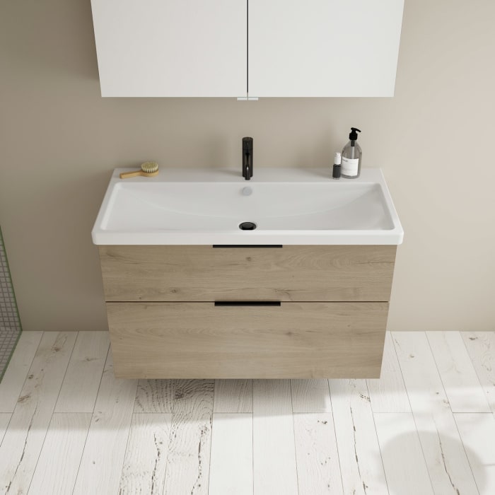 burgbad Eqio Möbelkombination inkl. Keramik-Waschtisch 103 cm, mit Griff G0200