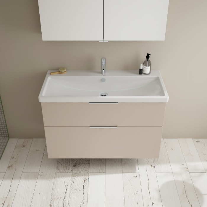 burgbad Eqio Möbelkombination inkl. Keramik-Waschtisch 103 cm, mit Griff G0146