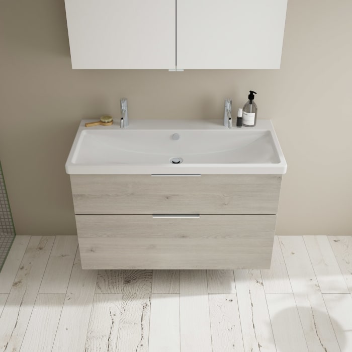 burgbad Eqio Möbelkombination inkl. Keramik-Waschtisch 103 cm, mit Griff G0146