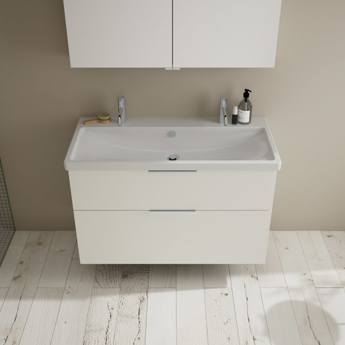 burgbad Eqio Möbelkombination inkl. Keramik-Waschtisch 103 cm, mit Griff G0146