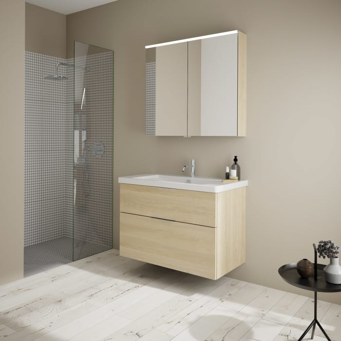 burgbad Eqio Möbelkombination inkl. Keramik-Waschtisch 93 cm, mit Griff G0146