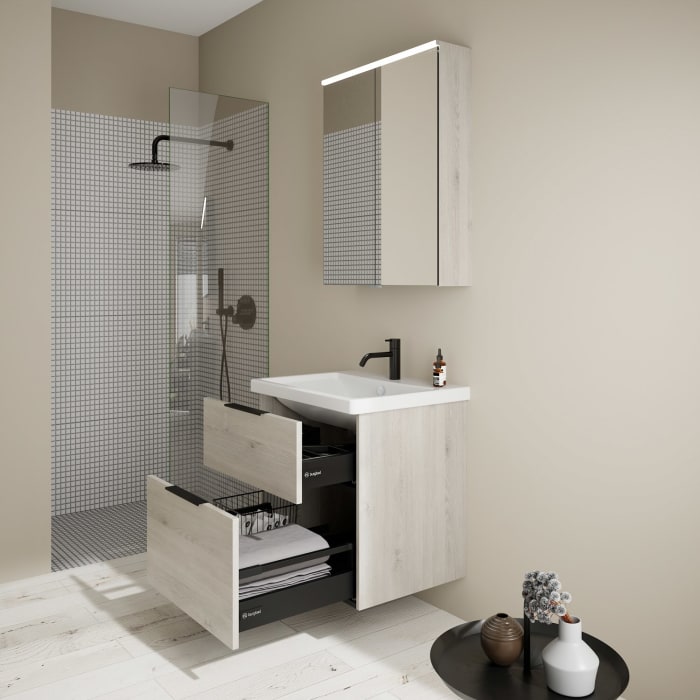 burgbad Eqio Möbelkombination inkl. Keramik-Waschtisch 65 cm, mit Griff G0200