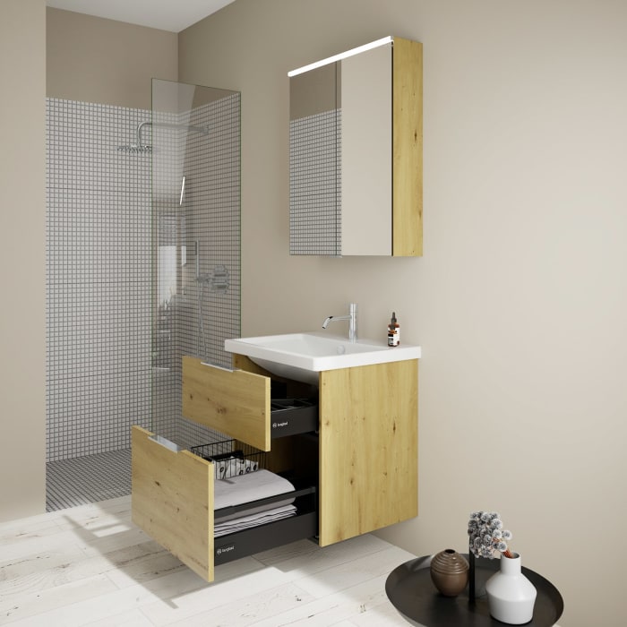 burgbad Eqio Möbelkombination inkl. Keramik-Waschtisch 65 cm, mit Griff G0146