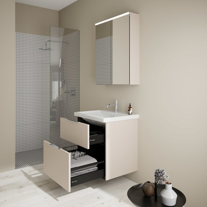 burgbad Eqio Möbelkombination inkl. Keramik-Waschtisch 65 cm, mit Griff G0146