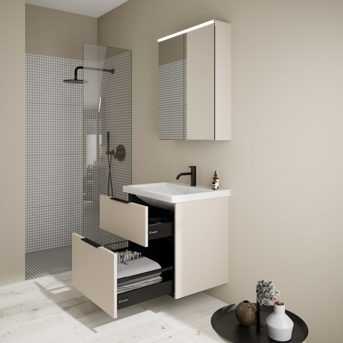 burgbad Eqio Möbelkombination inkl. Keramik-Waschtisch 65 cm, mit Griff G0200