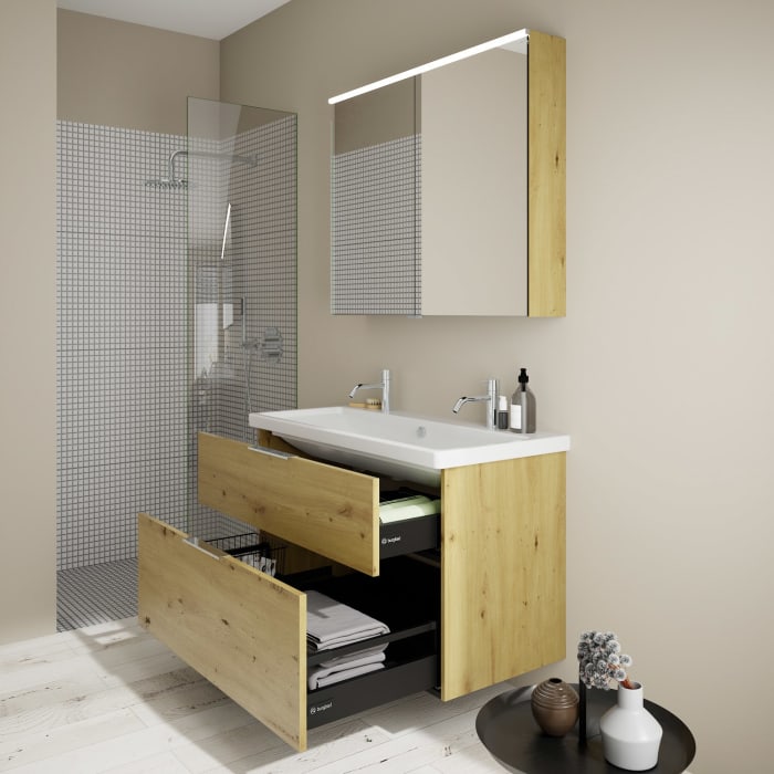 burgbad Eqio Möbelkombination inkl. Keramik-Waschtisch 103 cm, mit Griff G0146