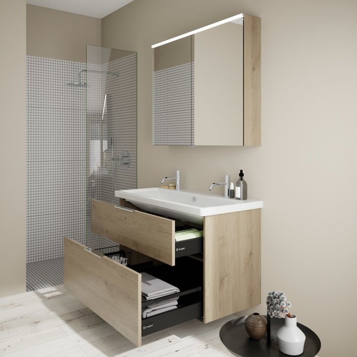 burgbad Eqio Möbelkombination inkl. Keramik-Waschtisch 103 cm, mit Griff G0146