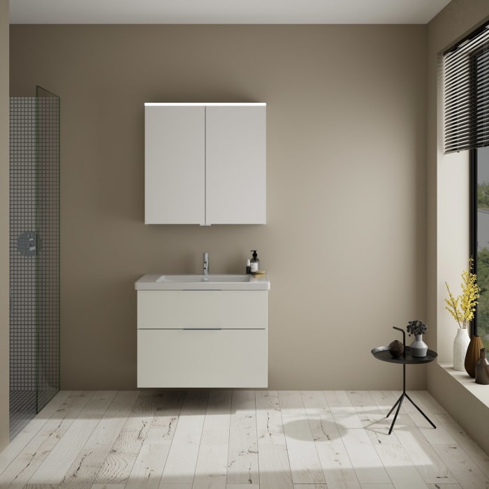 burgbad Eqio Möbelkombination inkl. Keramik-Waschtisch 83 cm, mit Griff G0146