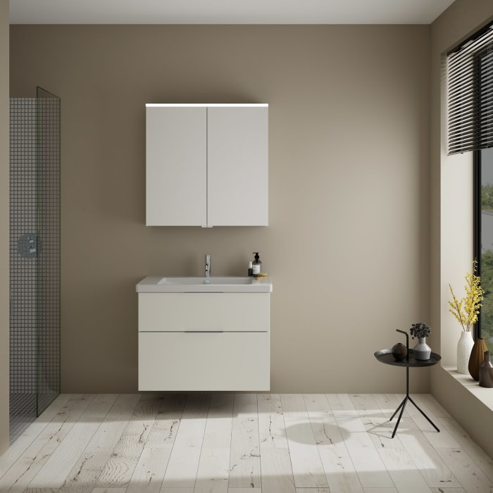 burgbad Eqio Möbelkombination inkl. Keramik-Waschtisch 83 cm, mit Griff G0146