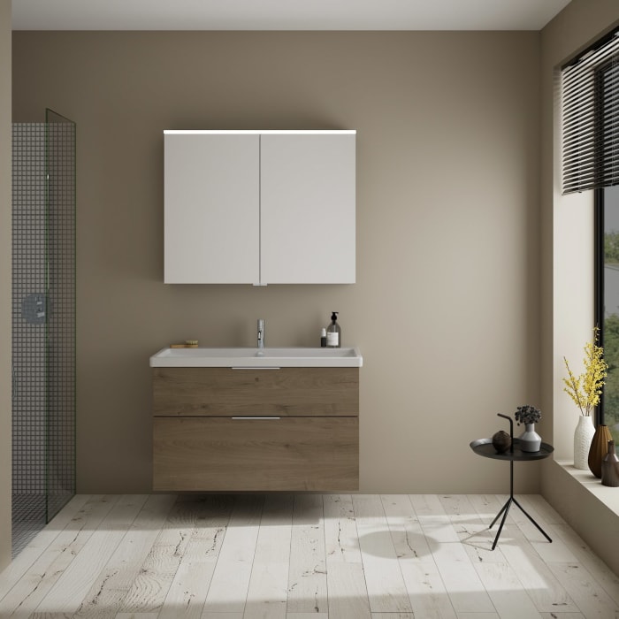 burgbad Eqio Möbelkombination inkl. Keramik-Waschtisch 103 cm, mit Griff G0146