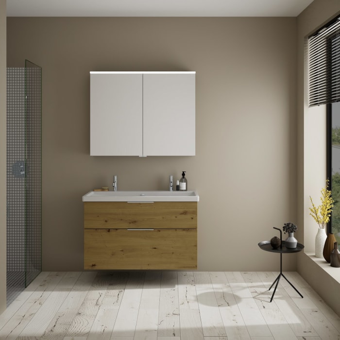 burgbad Eqio Möbelkombination inkl. Keramik-Waschtisch 103 cm, mit Griff G0146