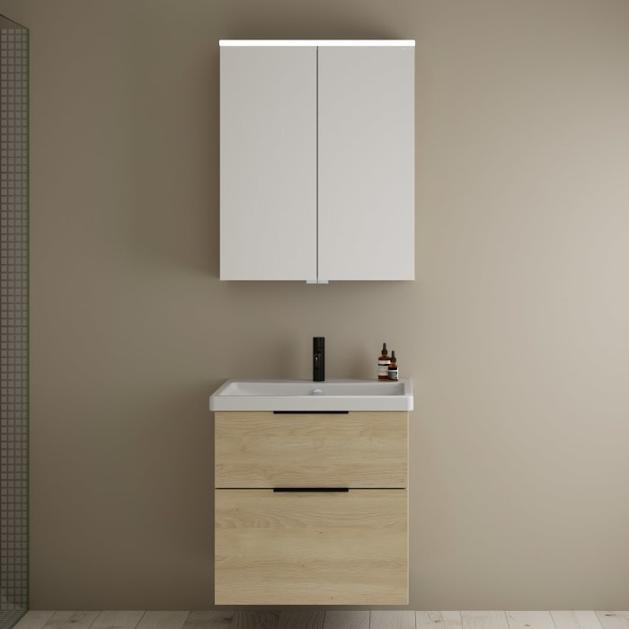 burgbad Eqio Möbelkombination inkl. Keramik-Waschtisch 65 cm, mit Griff G0200