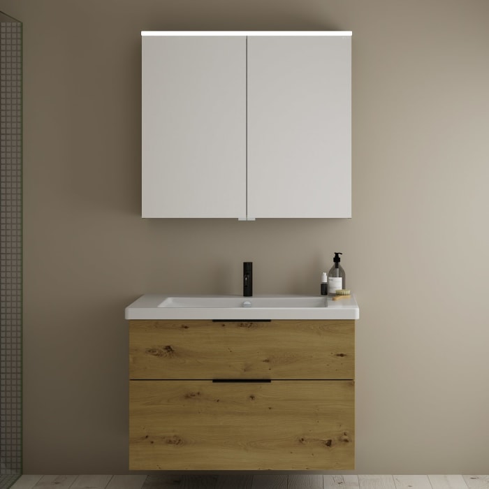 burgbad Eqio Möbelkombination inkl. Keramik-Waschtisch 93 cm, mit Griff G0200