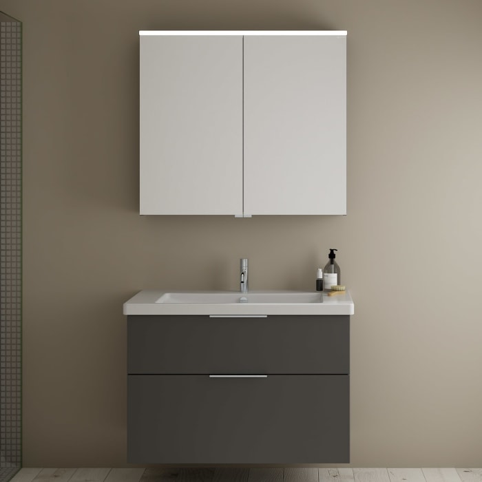 burgbad Eqio Möbelkombination inkl. Keramik-Waschtisch 93 cm, mit Griff G0146