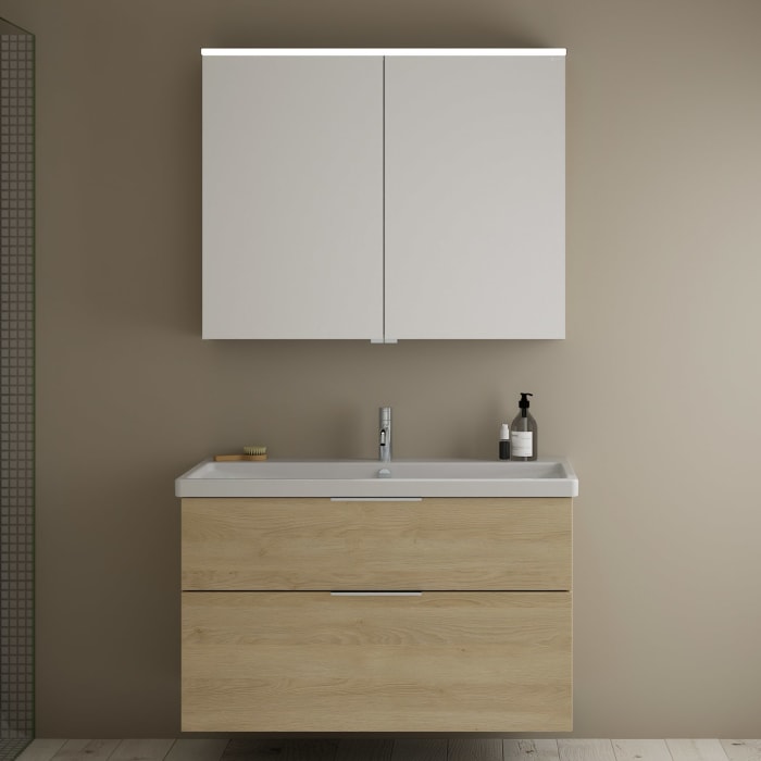 burgbad Eqio Möbelkombination inkl. Keramik-Waschtisch 103 cm, mit Griff G0146