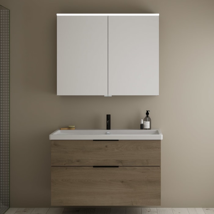 burgbad Eqio Möbelkombination inkl. Keramik-Waschtisch 103 cm, mit Griff G0200