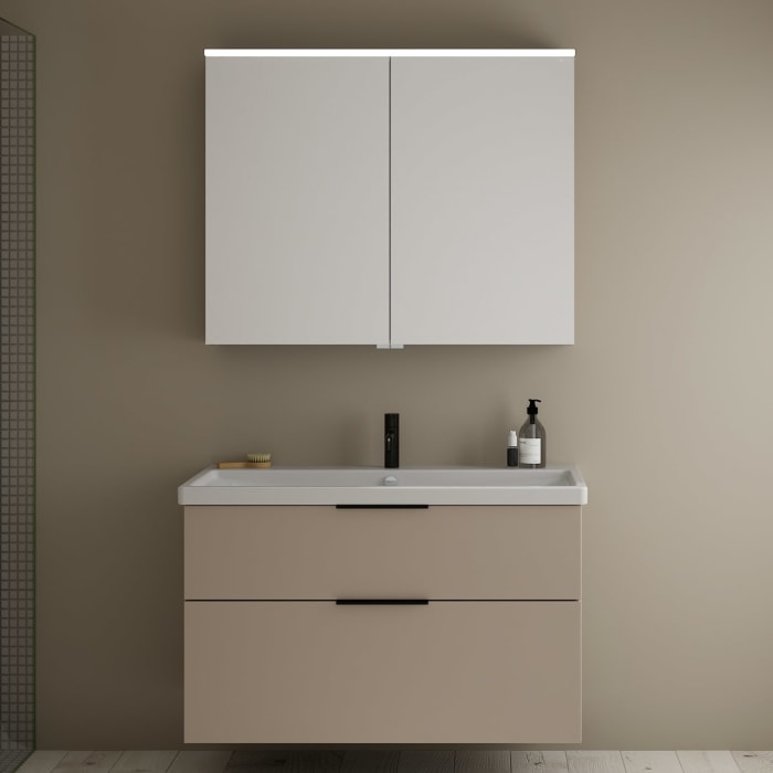 burgbad Eqio Möbelkombination inkl. Keramik-Waschtisch 103 cm, mit Griff G0200