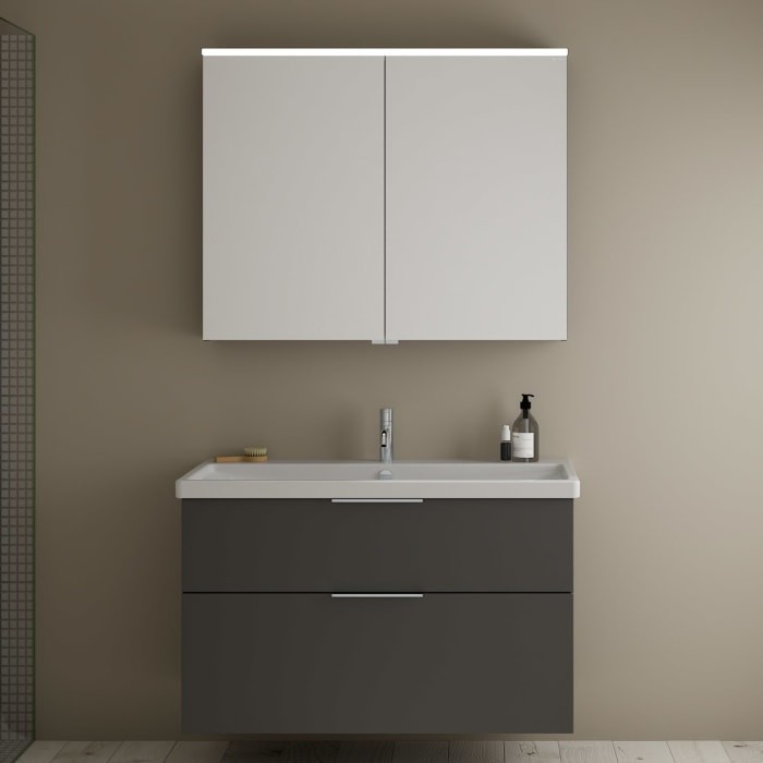 burgbad Eqio Möbelkombination inkl. Keramik-Waschtisch 103 cm, mit Griff G0146